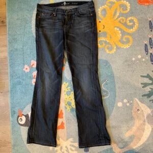 7 For All Mankind Women's Dark Blue Boot Cut Jeans